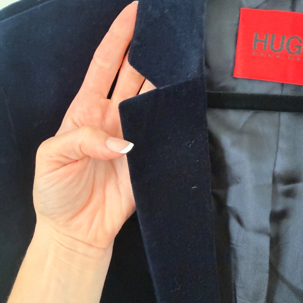 BOSS HUGO BOSS Men’s Arti slim fit navy velvet dinner jacket size 38R - Picture 10 of 11